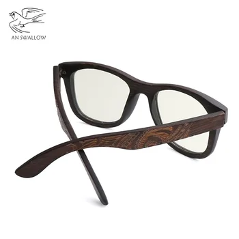 Noul model retro ochelari cu bambus picioare | cuplu rama de ochelari, bambus și lemn vopsit maro protecția ochilor ochelari de soare